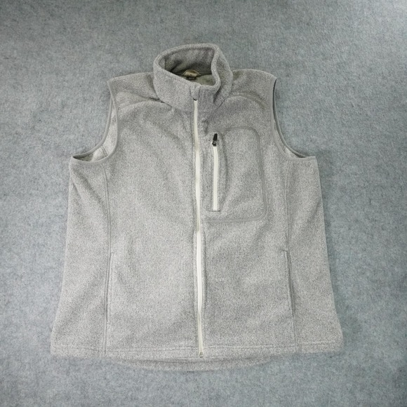 Duluth Trading Co Vest Mens XL Gray Full Zip Mock Neck Polartec Hiking‎ Fleece - Picture 1 of 10